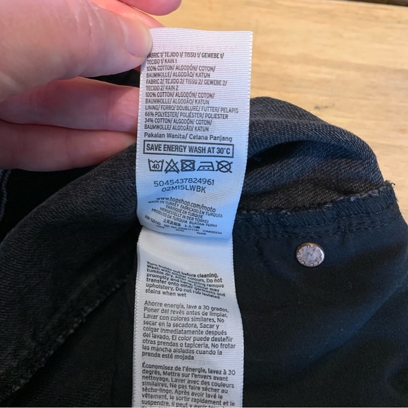 Topshop Moto Mom Black Pieced Jeans 28 - Picture 4 of 9